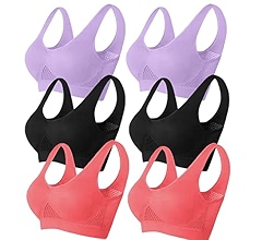 Generic 6 Pack Comfort Sports Bras for Women Ladies Wirefree